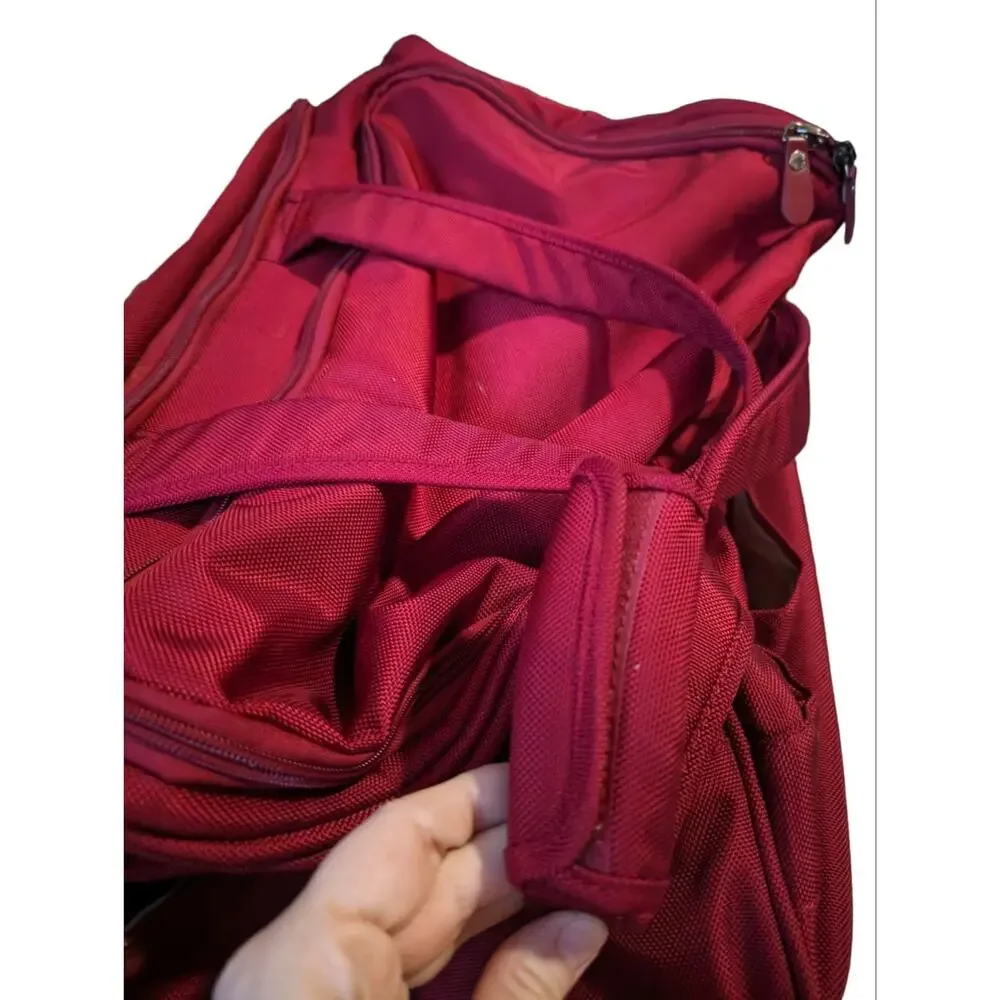 Brics Red Duffel Bag Travel Carry On Canvas Weekender Men Women Gym